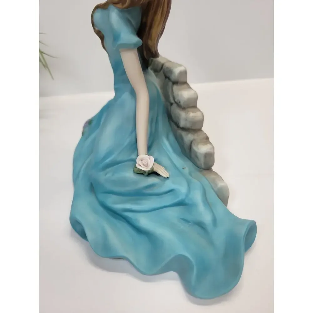 Homco Home Interiors Lisa's Garden Figurine Lady Blue Dress 14718-07